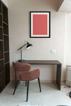 Stylish apartment interior with frame mockup