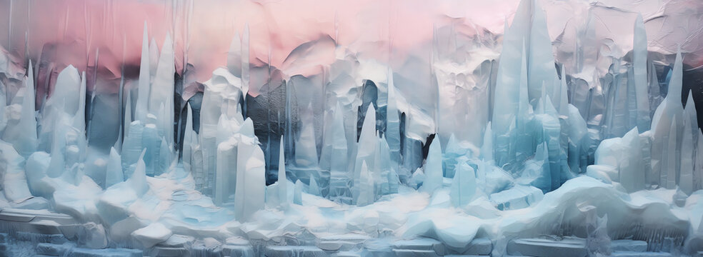 random abstract ice art wallpaper. generative AI © Hatia
