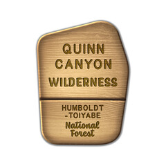 Quinn Canyon National Wilderness, Humboldt-Toiyabe National Forest Nevada wood sign illustration on transparent background