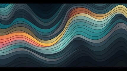 Decorative waves, inconspicuous header with elegant abstract, background pattern, generative ai
