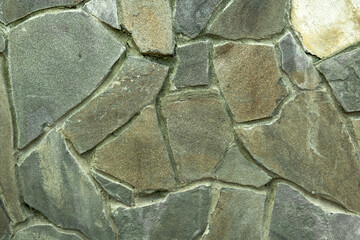 Decorative gray stone for finishing walls and roads, paths.