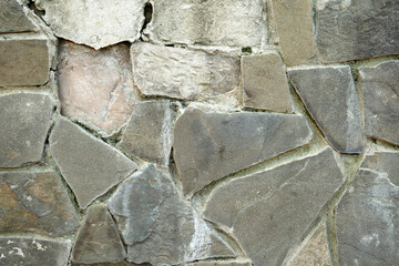 Decorative gray stone for finishing walls and roads, paths.