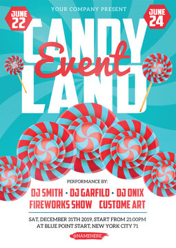 Candy Land Event Poster Template