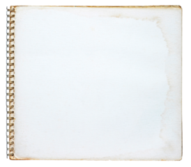Grunge notebook isolated on transparent background (PNG File)	
