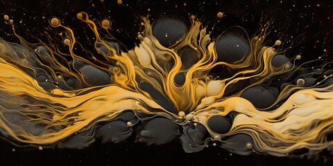 Black and gold luxury abstract background, generative ai