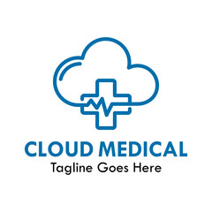 Cloud medical design logo template illustration