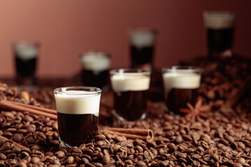 White Russian cocktail. Vodka, coffee liqueur, and cream.