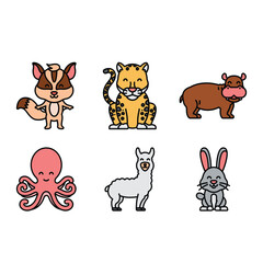 Obraz na płótnie Canvas vector animals in cartoon style. Vector collection with mammals