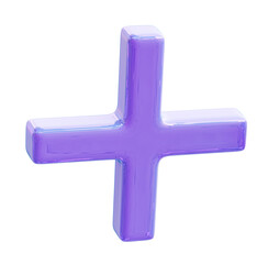 Obraz premium lilac colored plus sign 3d render.