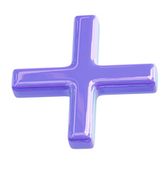 Obraz premium lilac colored plus sign. 3d render.