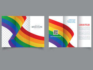Obraz na płótnie Canvas Tri-fold LGBT BROCHURE. Waves. lyer report template. design vector illustration. Modern trifold template.