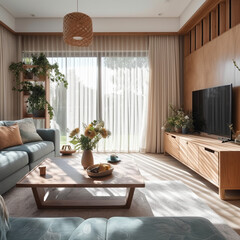 Modernes Wohnzimmer Holzmöbel