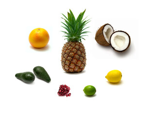 isolated pineapple on white background