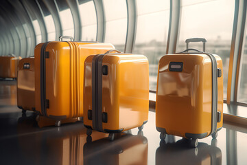 suitcases and luggage at the airport. generative AI