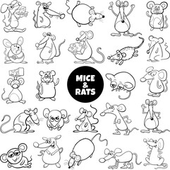funny cartoon mice and rats animal characters big set
