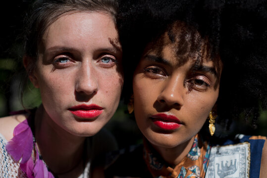 Tight skin beauty portrait with makeup