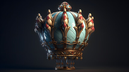 Fototapeta na wymiar Royal crown balloon, background. Generative AI