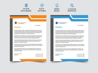 Professional letterhead template design vector illustration