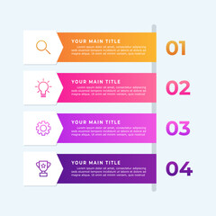 Colourful infographic steps. Business concept with 4 steps. Timeline infographic design.