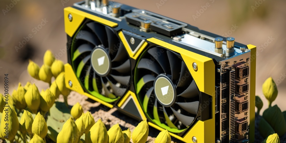 Poster gather gpus for the purpose of cryptocurrency mining. generative ai