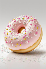 Donut isolate on white background. Generative AI,