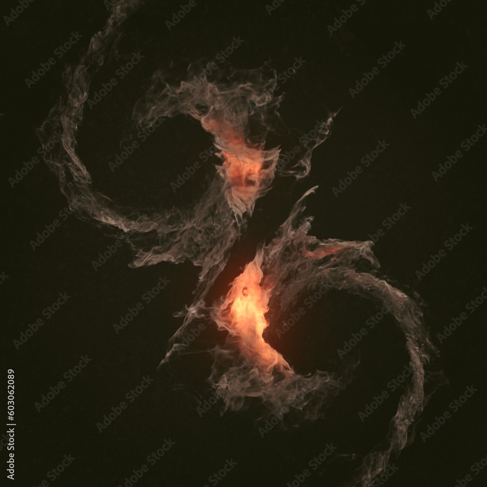 Poster a fiery whirlwind of enchanted magical flame. abstract background. 3d rendering digital illustration