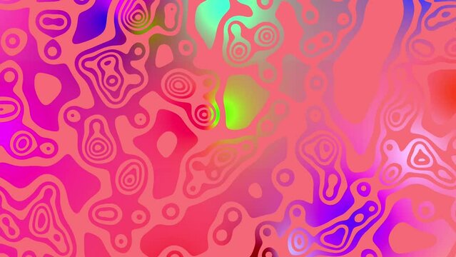Plasma blobs coral salmon orange and rainbow bright colorful animation vj background motion backdrop, abstract amoeba bacteria morphing, weird and trippy animated strange seamless looping video