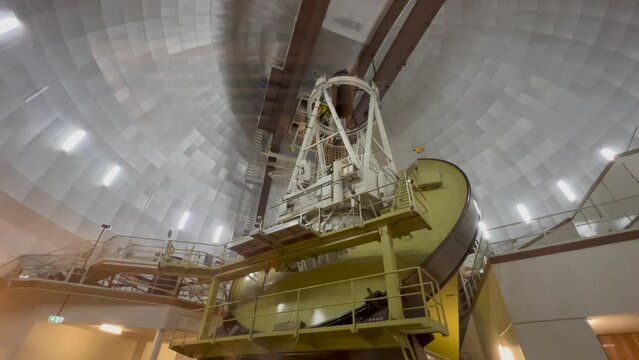 The The Interior Of The Anglo-Australian Telescope At Siding Spring Observatory Near Coonabarabran, New South Wales, Australia.