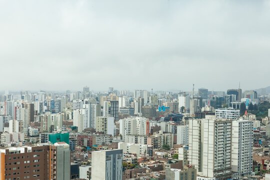 Lima city, panoramic view, drone shot, Perú Latin America