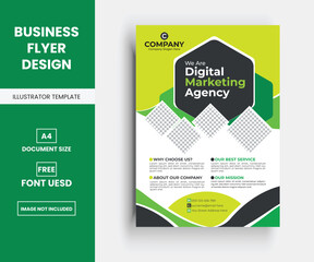 Modern corporate business multipurpose flyer layout design, Company Flyer in A4.