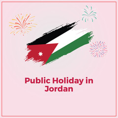 Public Holiday in Jordan. colourful background
