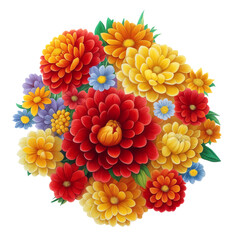 Bouquet Of Colorful Flowers Clipart Generative AI