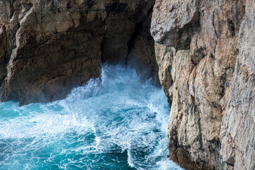 Algarve coast outside Lagos, Portugal. Portuguese beaches and shores.