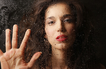 Portrait of the beautiful brunette in studio