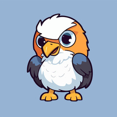 Baby Eagle Cartoon Vector Illustration, A Flat Design for Fast Flying Predators