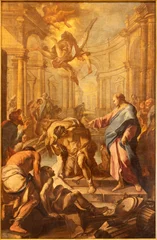 Deurstickers NAPLES, ITALY - APRIL 21, 2023: The painting Christ healing the lame at the pool of Bethesda in the church Chiesa della Santissima Trinita dei Pellegrini by Giacinto Diano (1778). © Renáta Sedmáková