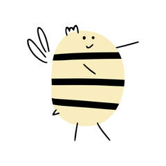 Cartoon bee for concept design. Animal character design. Vector illustration in flat style.