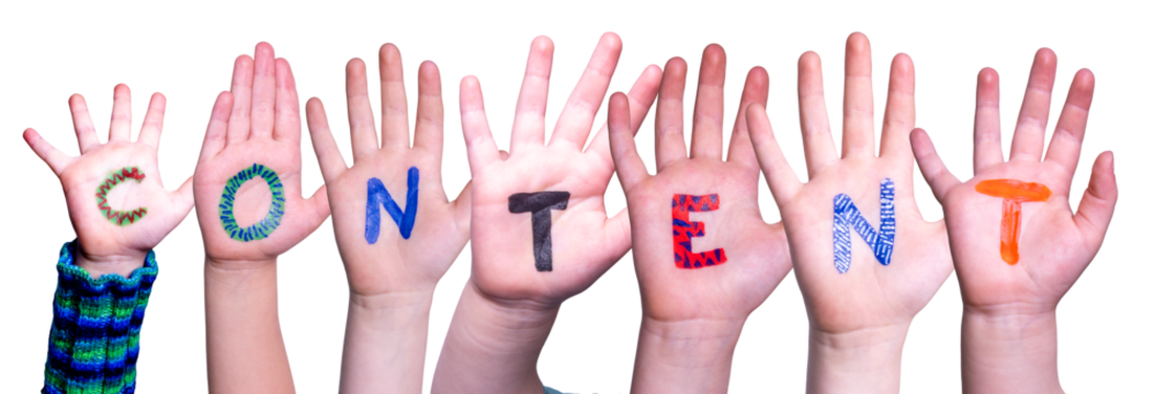 Children Hands Building Word Content, Isolated Background - Powered by Adobe