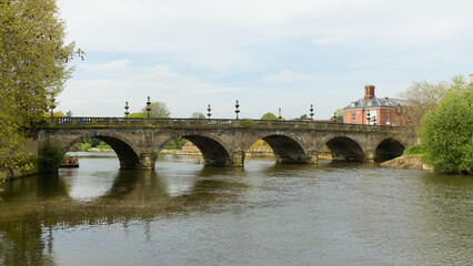 Fototapeta premium Welsh Bridge over River Severn in English border town of Shrewsbury