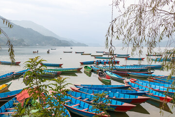 Colorful boats Pokhara