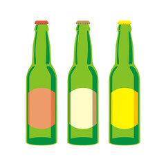 fully editable vector isolated beer bottles set s ready to use