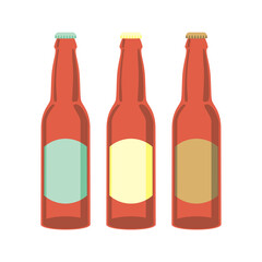 fully editable vector isolated beer bottles set s ready to use
