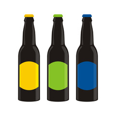 fully editable vector isolated beer bottles set s ready to use
