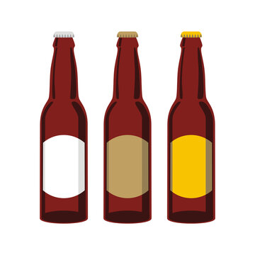 fully editable vector isolated beer bottles set s ready to use