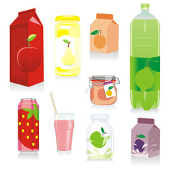 fully editable isolated fruit containers