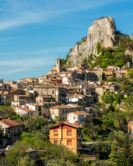 Fototapeta na wymiar Panoramic view of Pennadomo, beautiful village in Chieti Province, Abruzzo, central Italy.