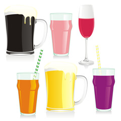 fully editable isolated glasses