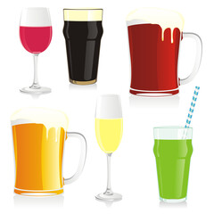 fully editable isolated glasses