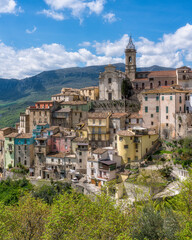 Fototapeta na wymiar Panoramic view of Colledimezzo, beautiful village in Chieti Province, Abruzzo, central Italy.