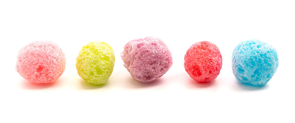 Freeze Dried Fruit Flavored Candy Isolated on a White Background